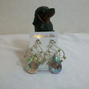 🌞Fashion Jewelry Tear Drop Faux Crystal Earrings